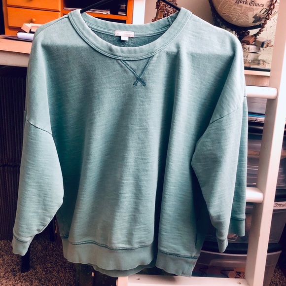GAP Tops - Teal GAP Quarter-Sleeve Crewneck Sweatshirt